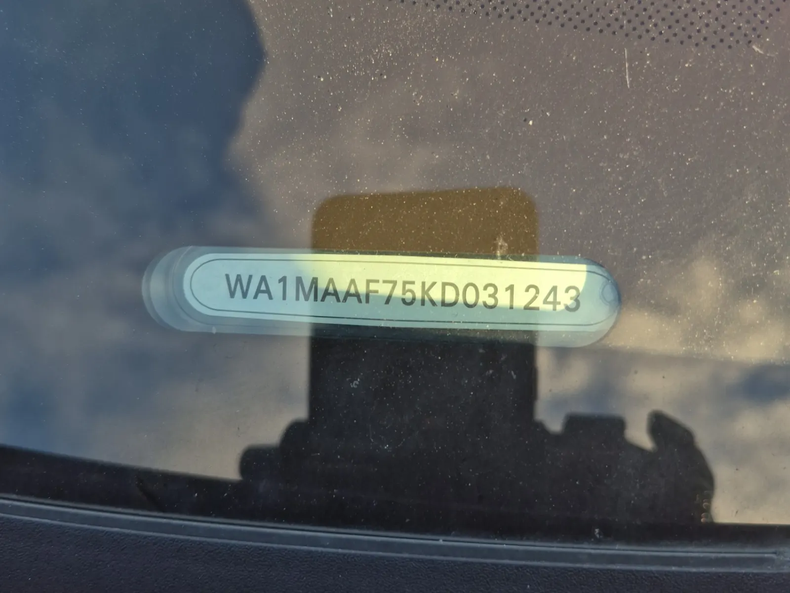 Dash VIN Plate Photo