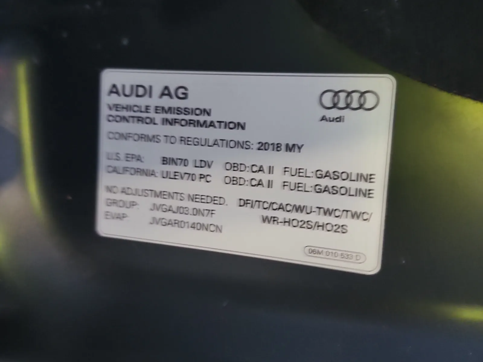 Emission Sticker Photo