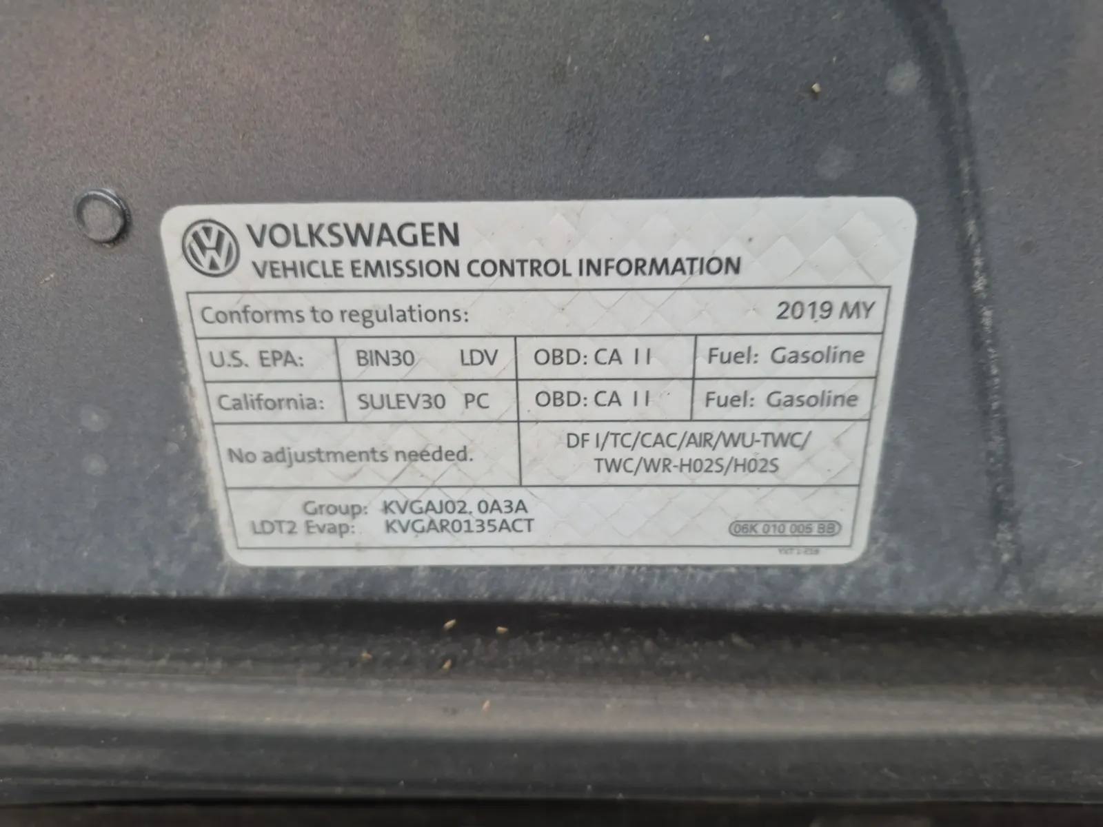 Emission Sticker Photo