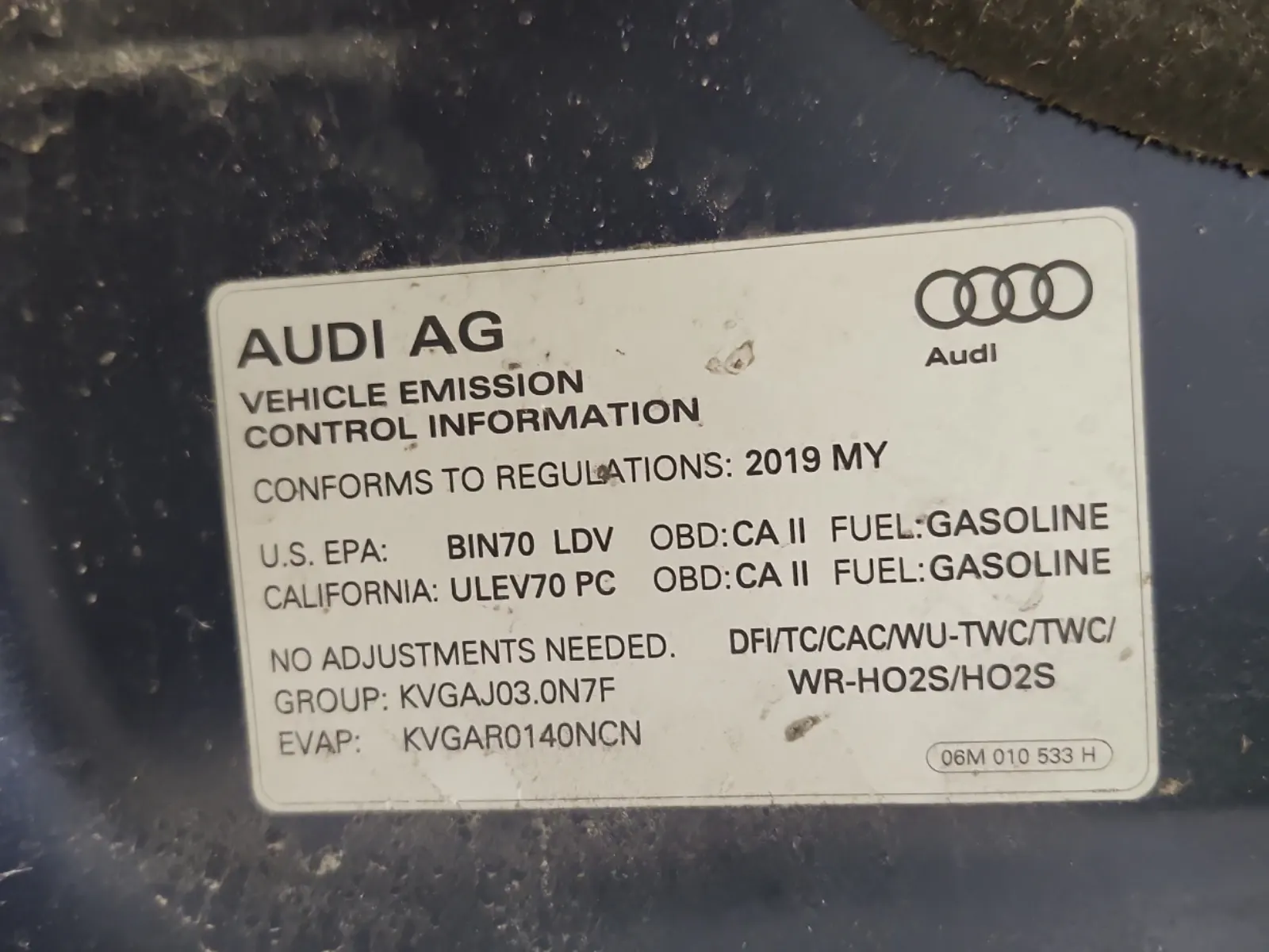 Emission Sticker Photo