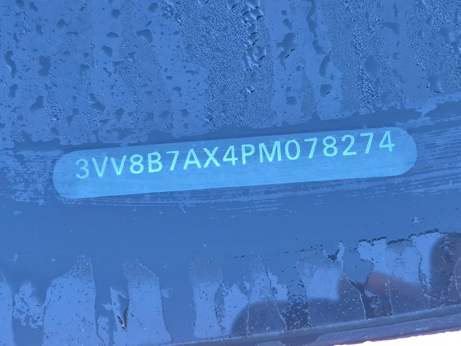 Dash VIN Plate Photo