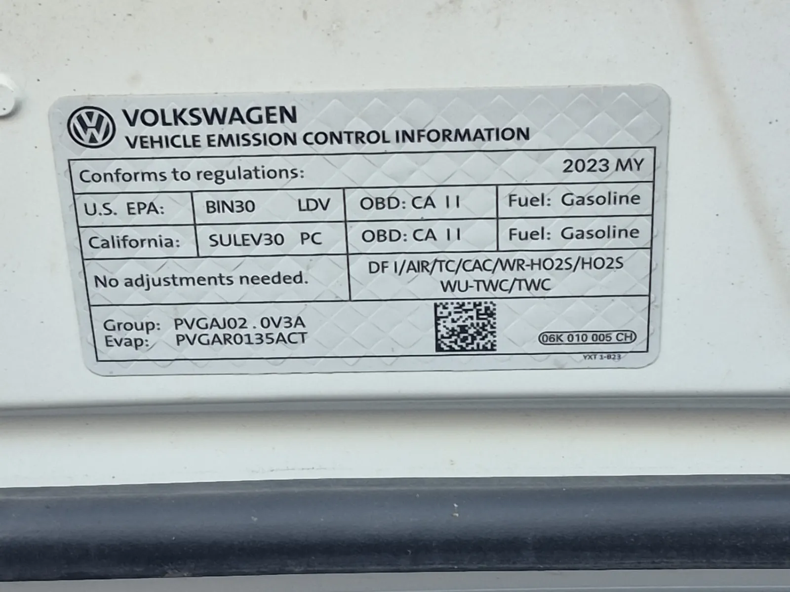 Emission Sticker Photo