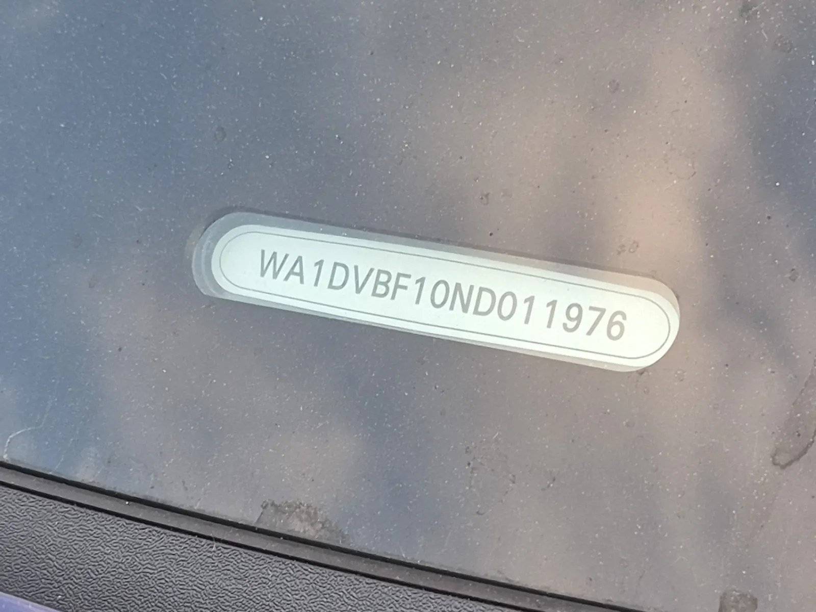 Dash VIN Plate Photo
