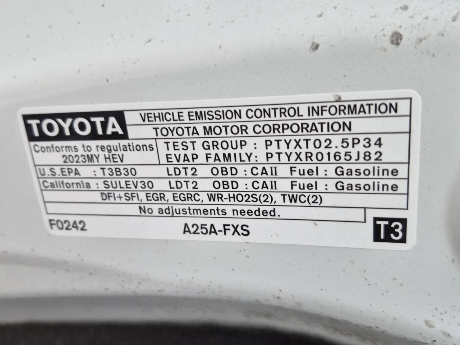Emission Sticker Photo