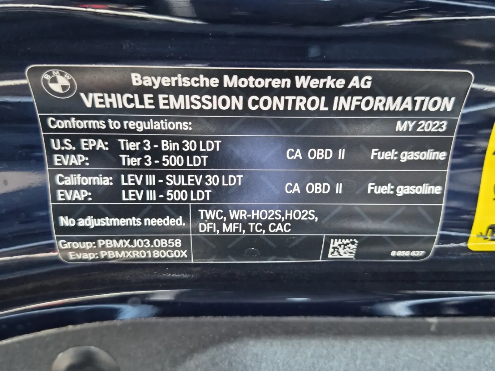 Emission Sticker Photo