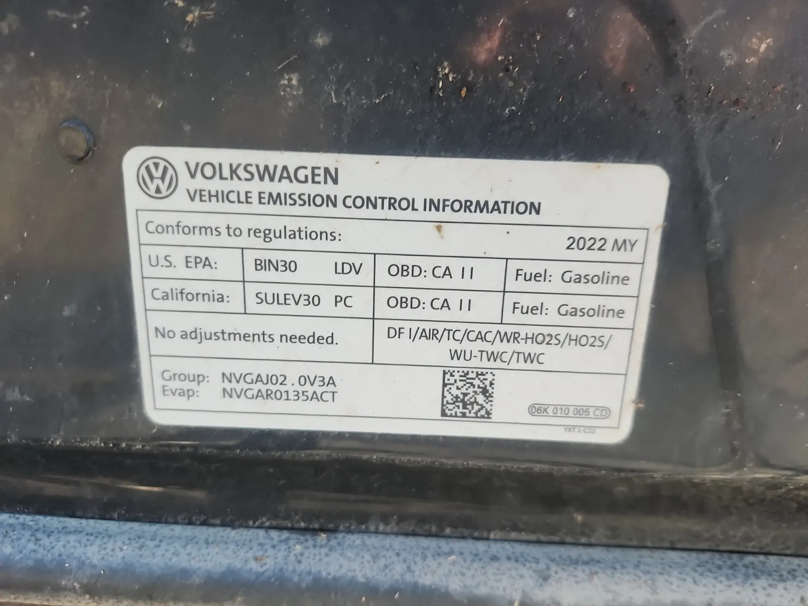 Emission Sticker Photo