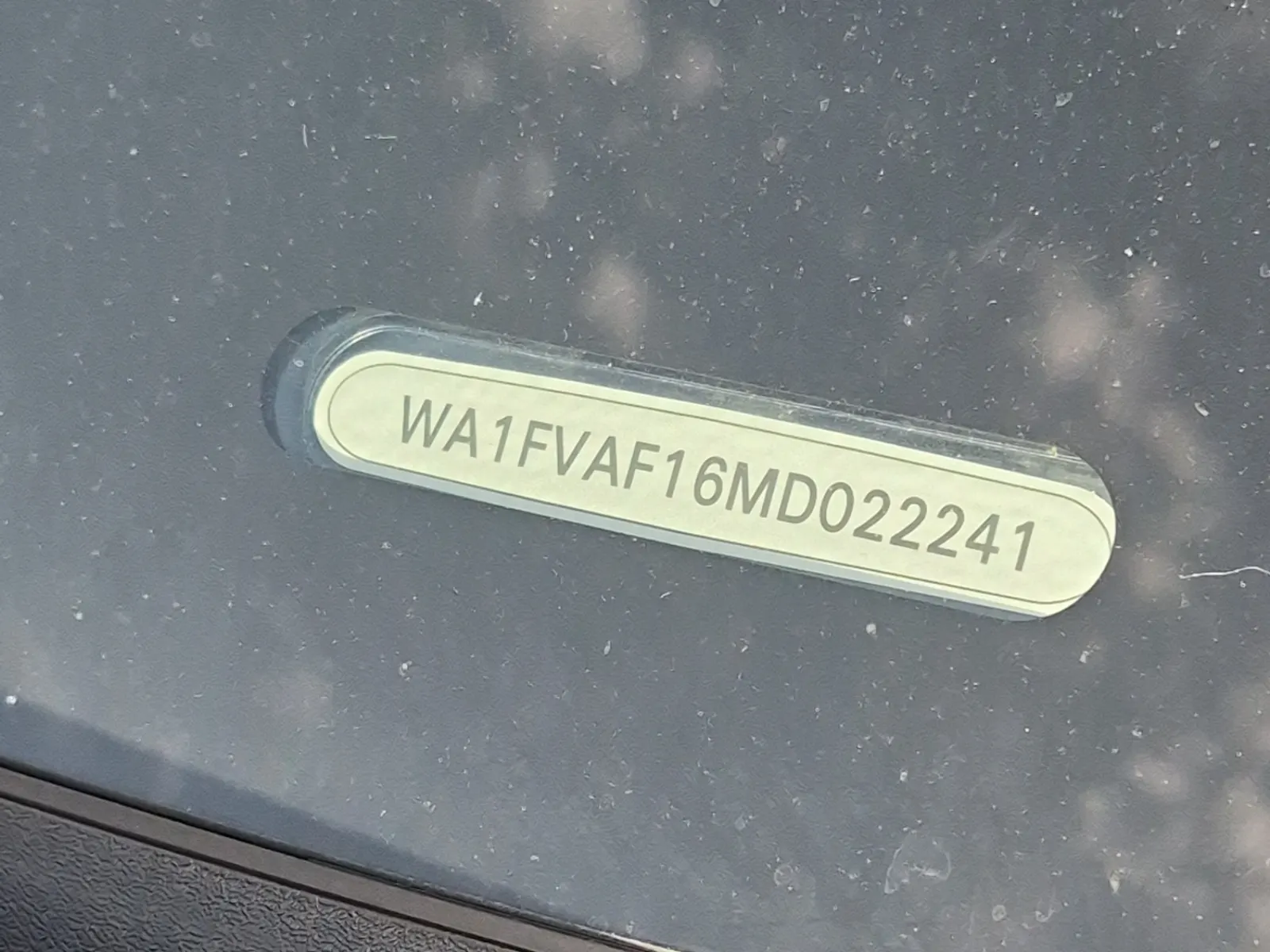 Dash VIN Plate Photo