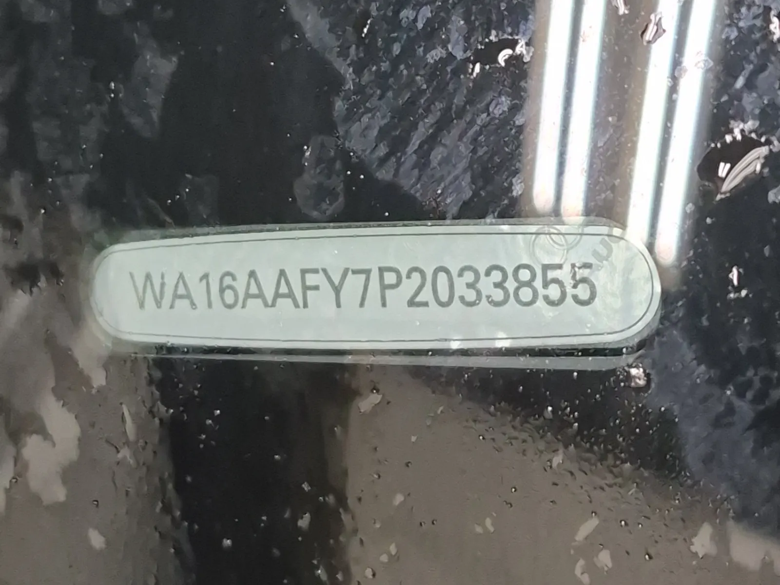 Dash VIN Plate Photo