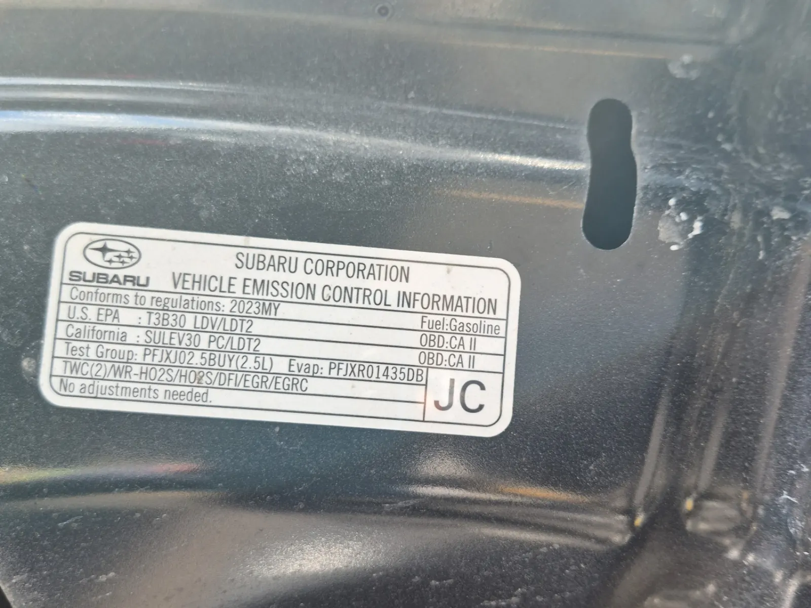 Emission Sticker Photo