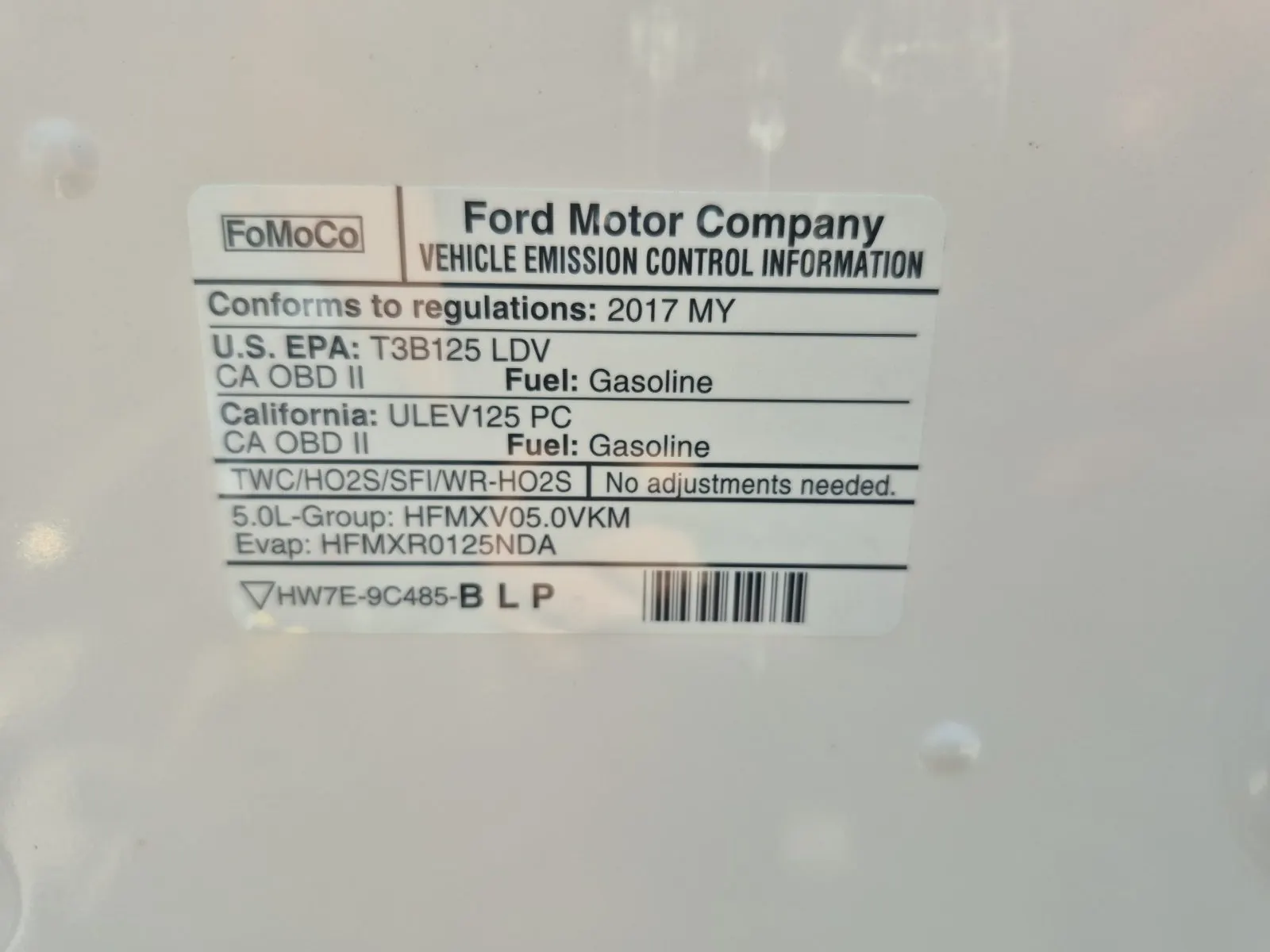 Emission Sticker Photo
