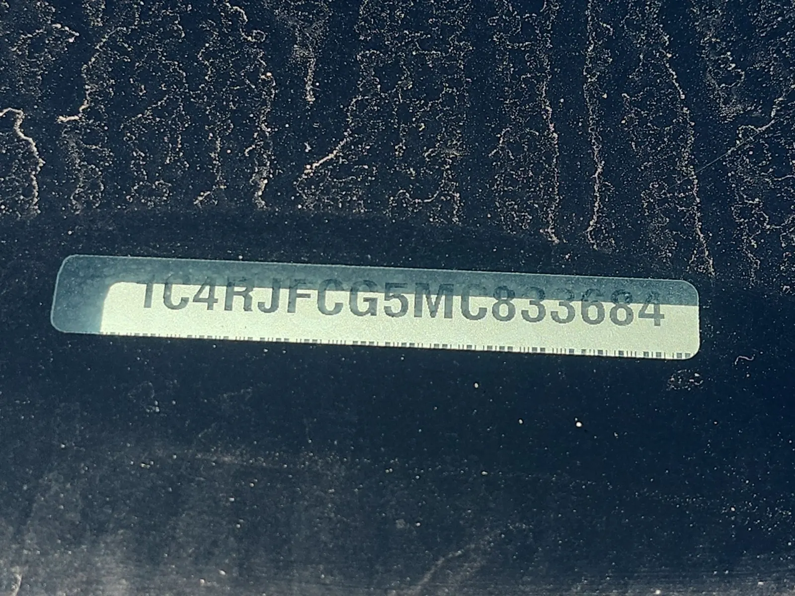Dash VIN Plate Photo
