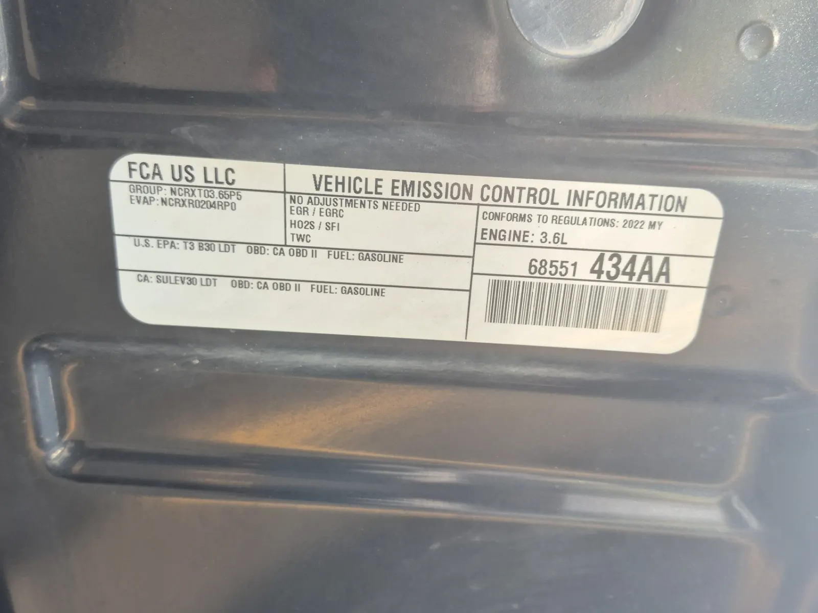 Emission Sticker Photo