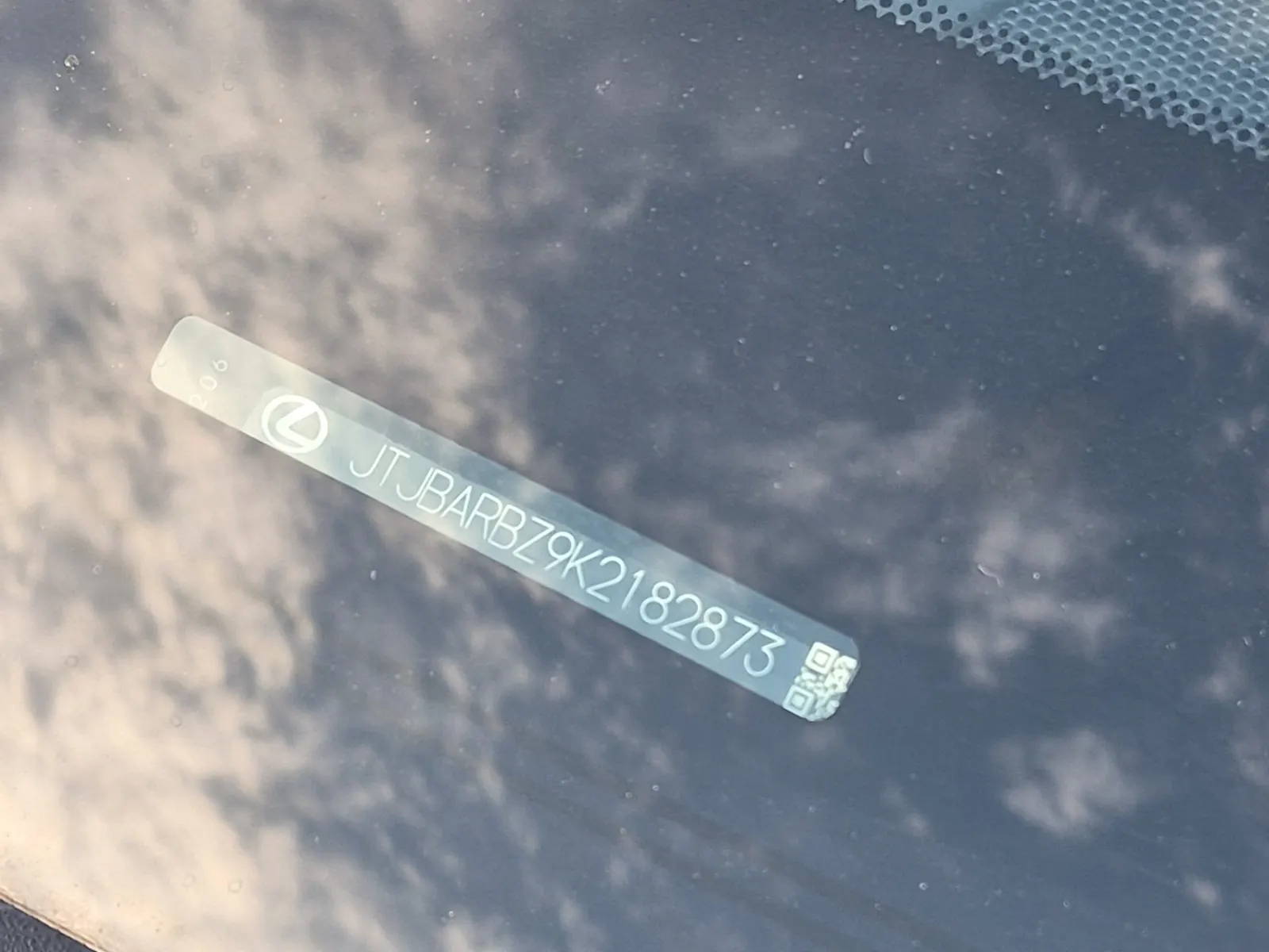 Dash VIN Plate Photo
