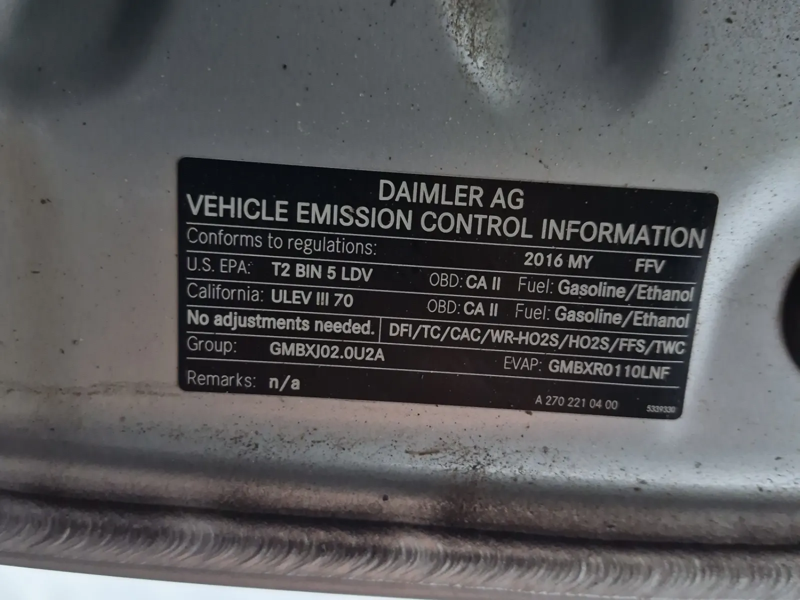Emission Sticker Photo