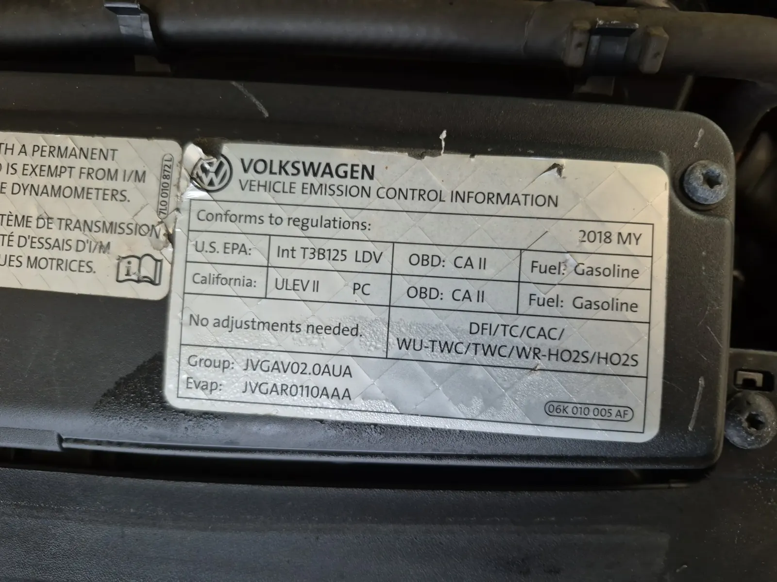 Emission Sticker Photo