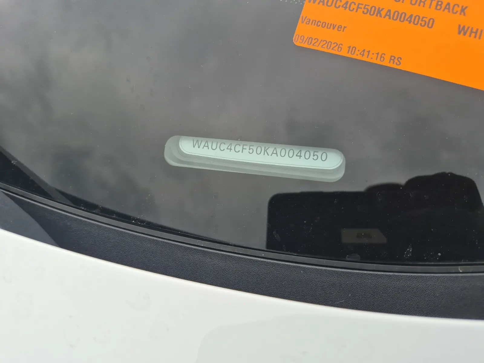 Dash VIN Plate Photo
