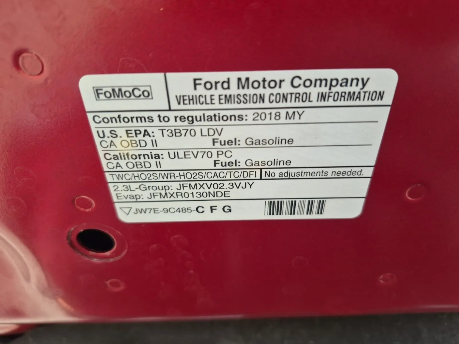 Emission Sticker Photo