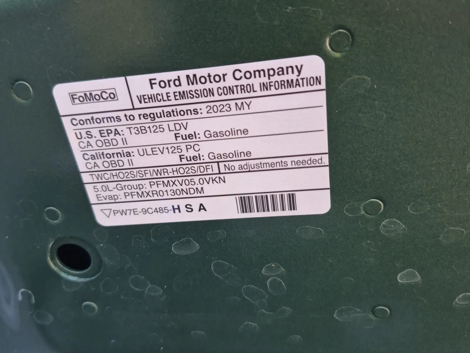 Emission Sticker Photo