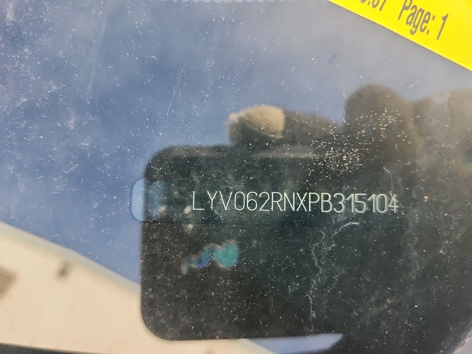 Dash VIN Plate Photo