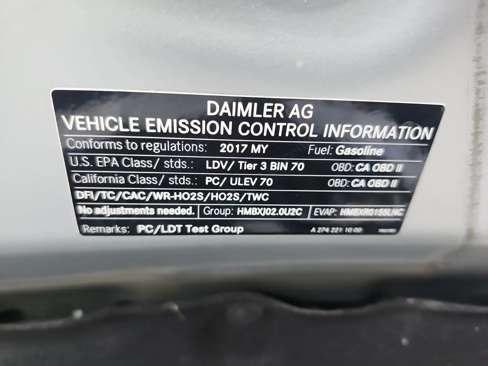 Emission Sticker Photo