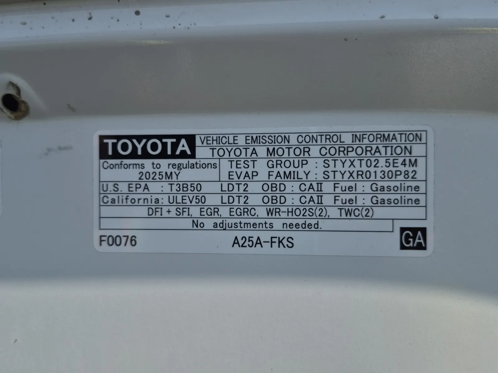 Emission Sticker Photo