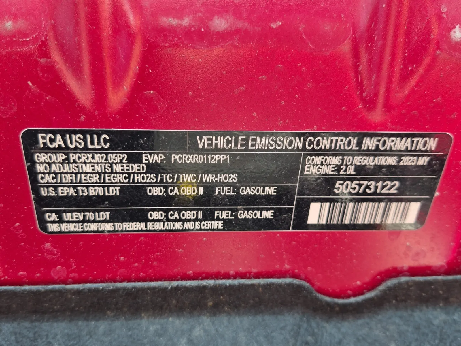 Emission Sticker Photo