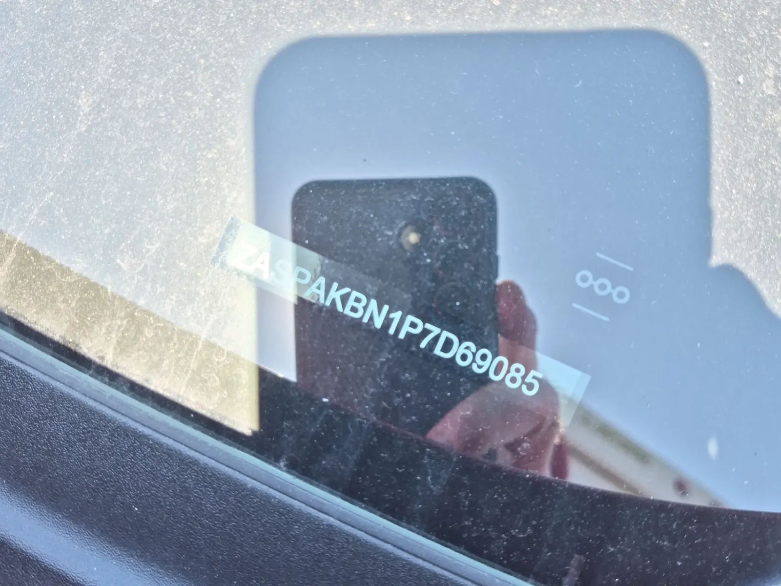 Dash VIN Plate Photo