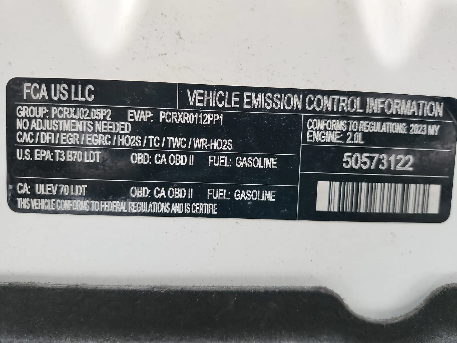 Emission Sticker Photo