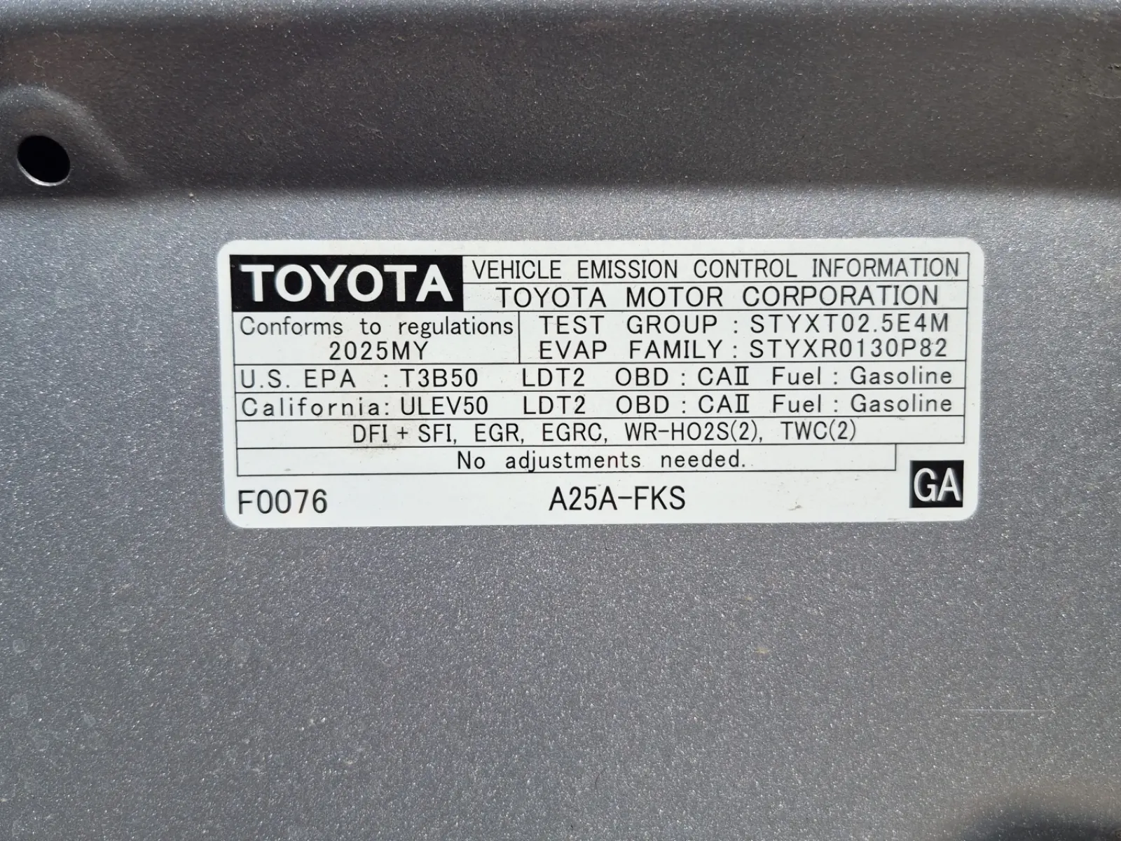 Emission Sticker Photo
