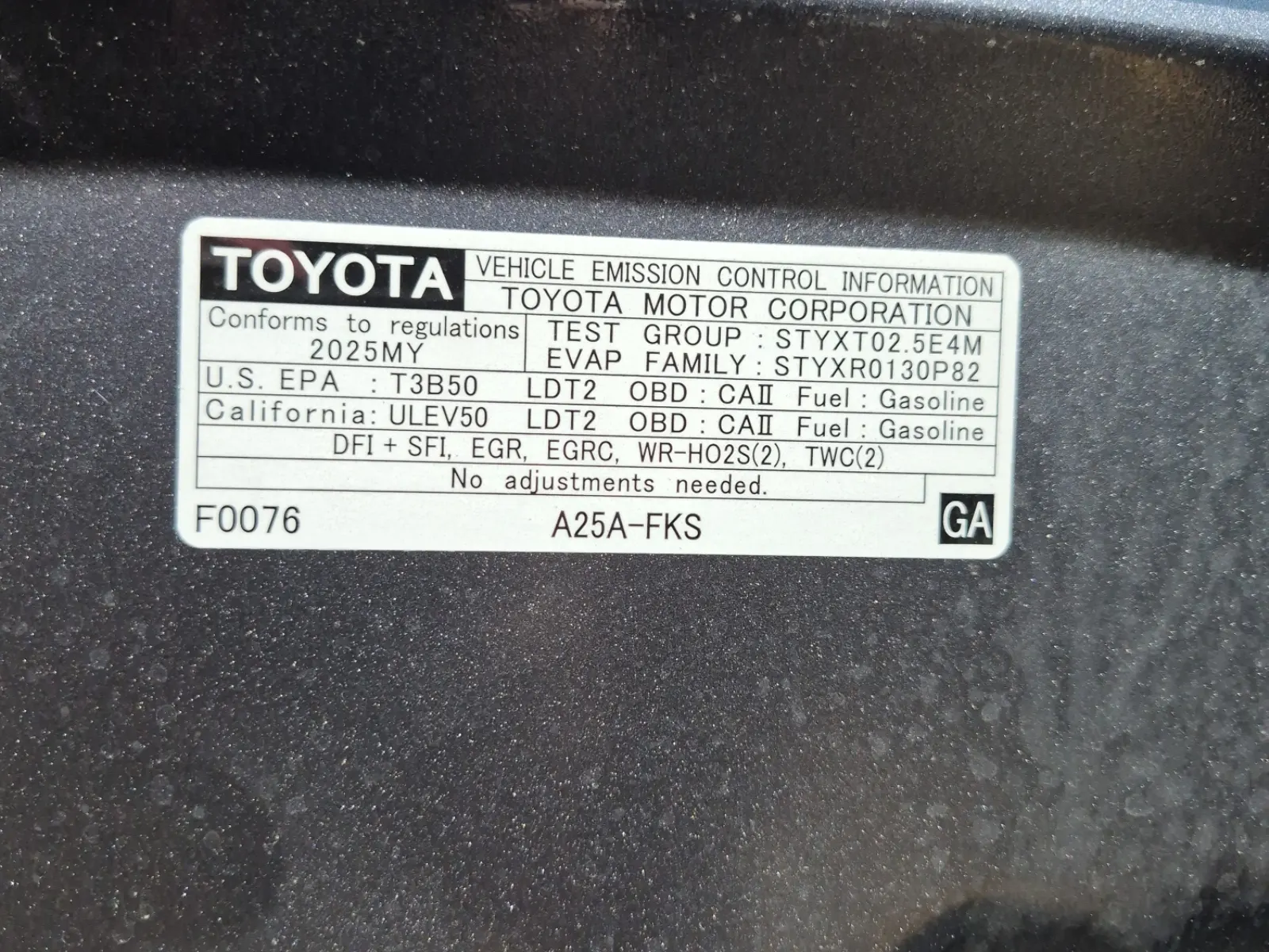 Emission Sticker Photo