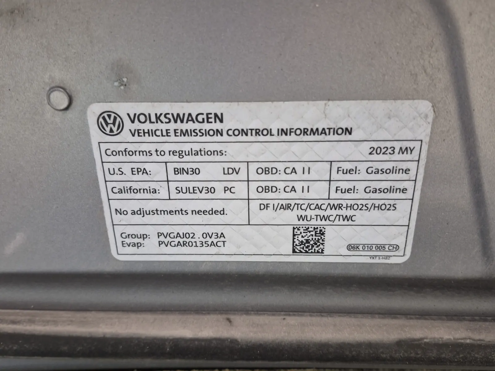 Emission Sticker Photo