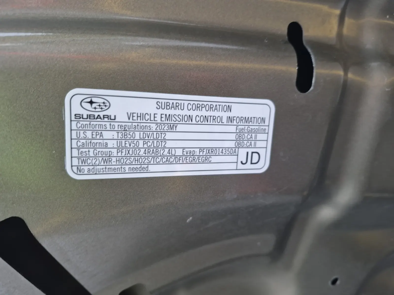 Emission Sticker Photo