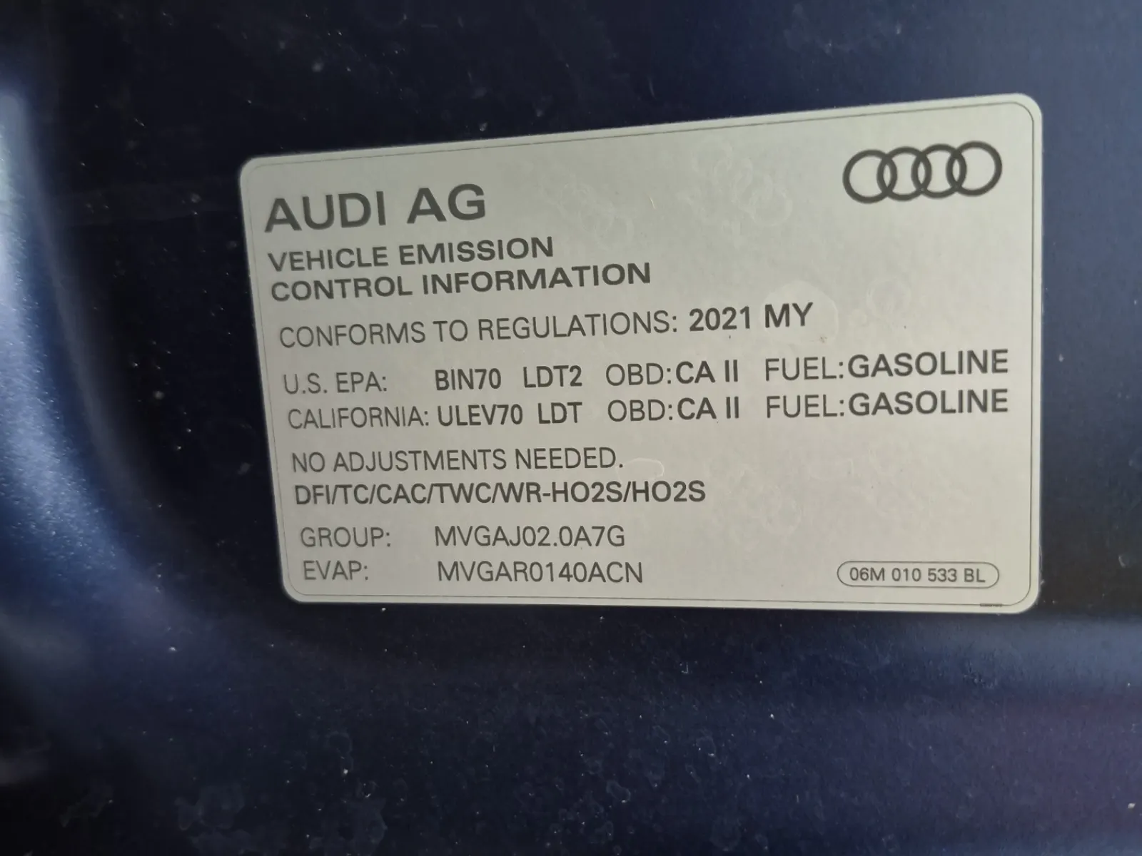 Emission Sticker Photo