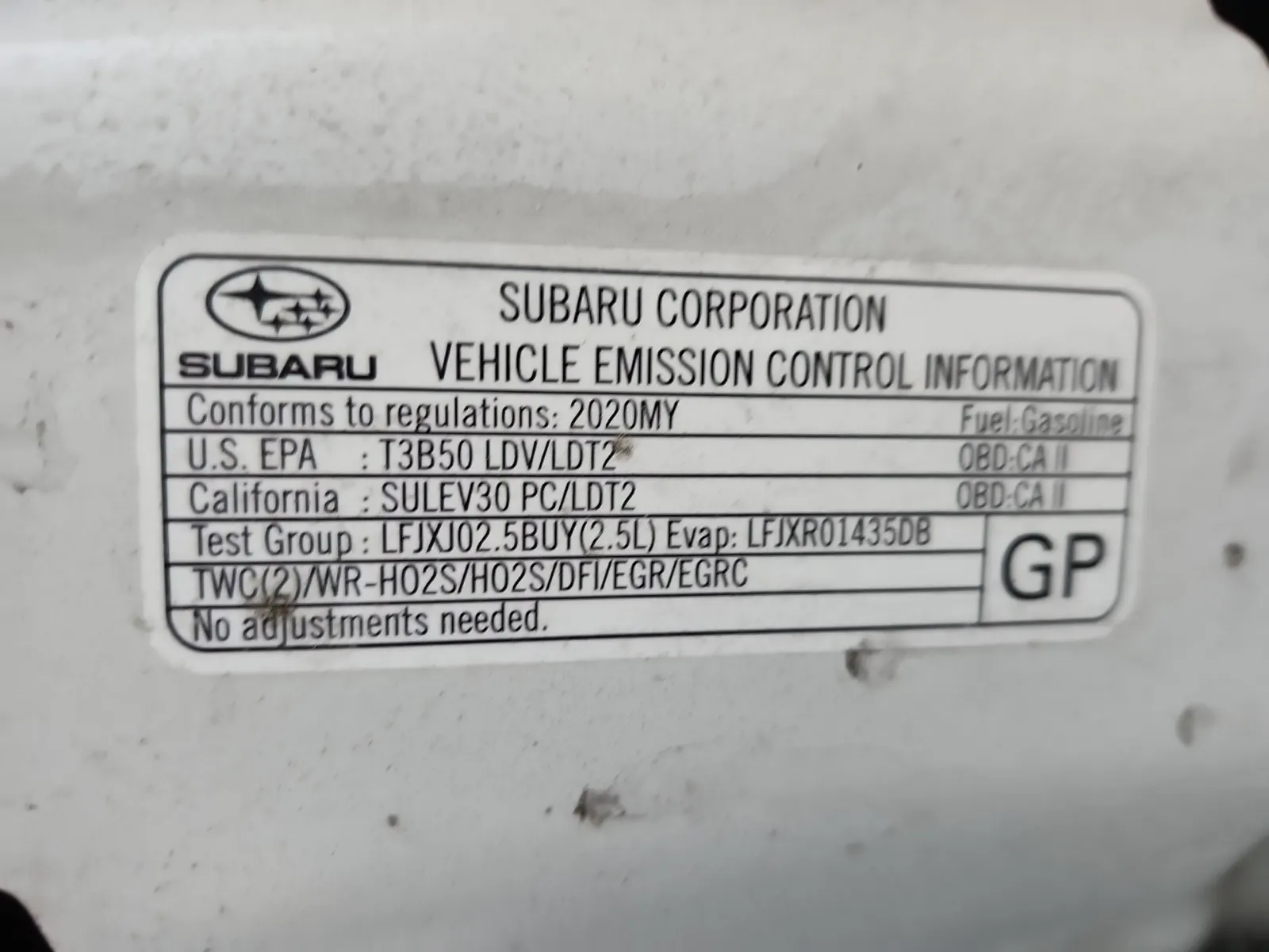 Emission Sticker Photo