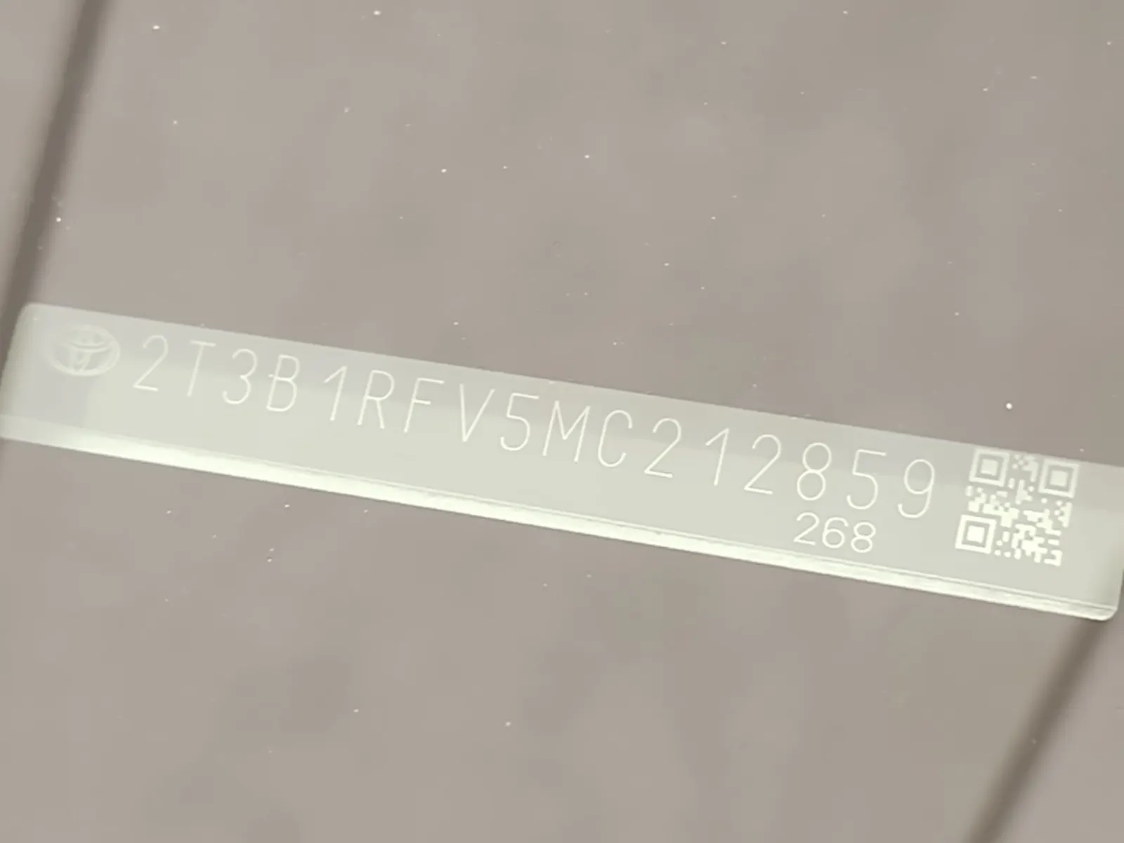 Dash VIN Plate Photo