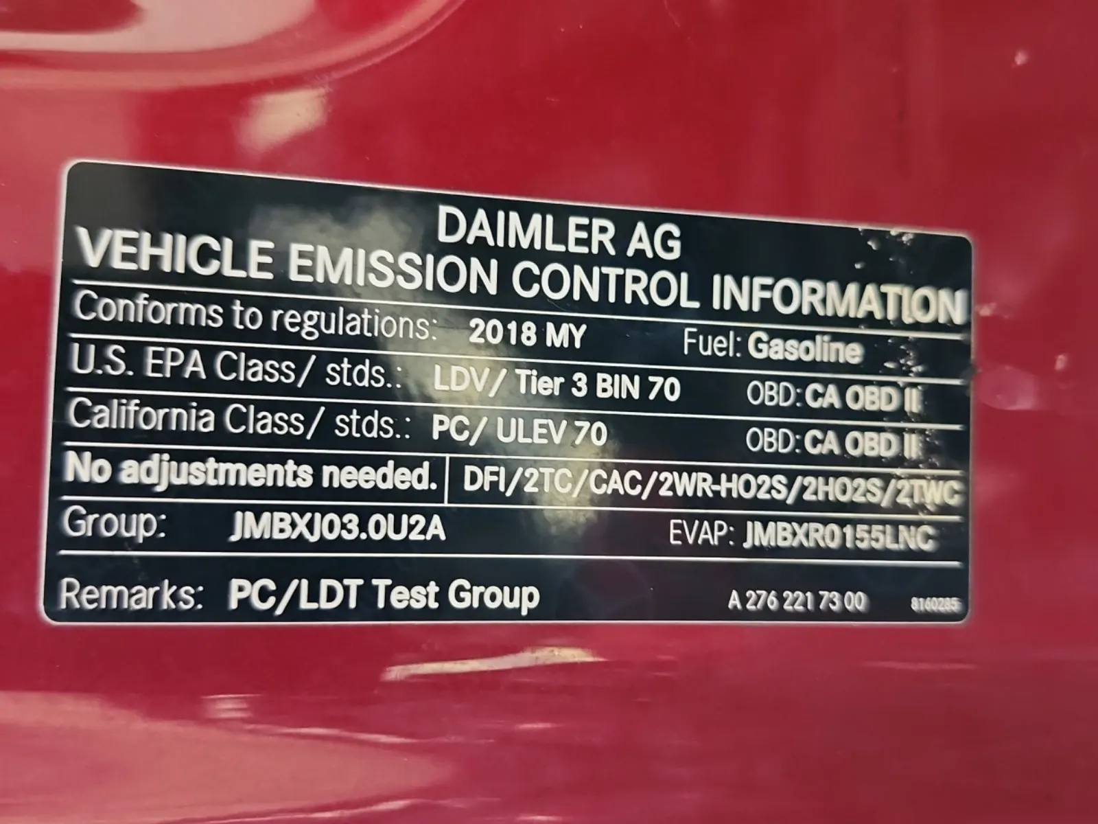 Emission Sticker Photo