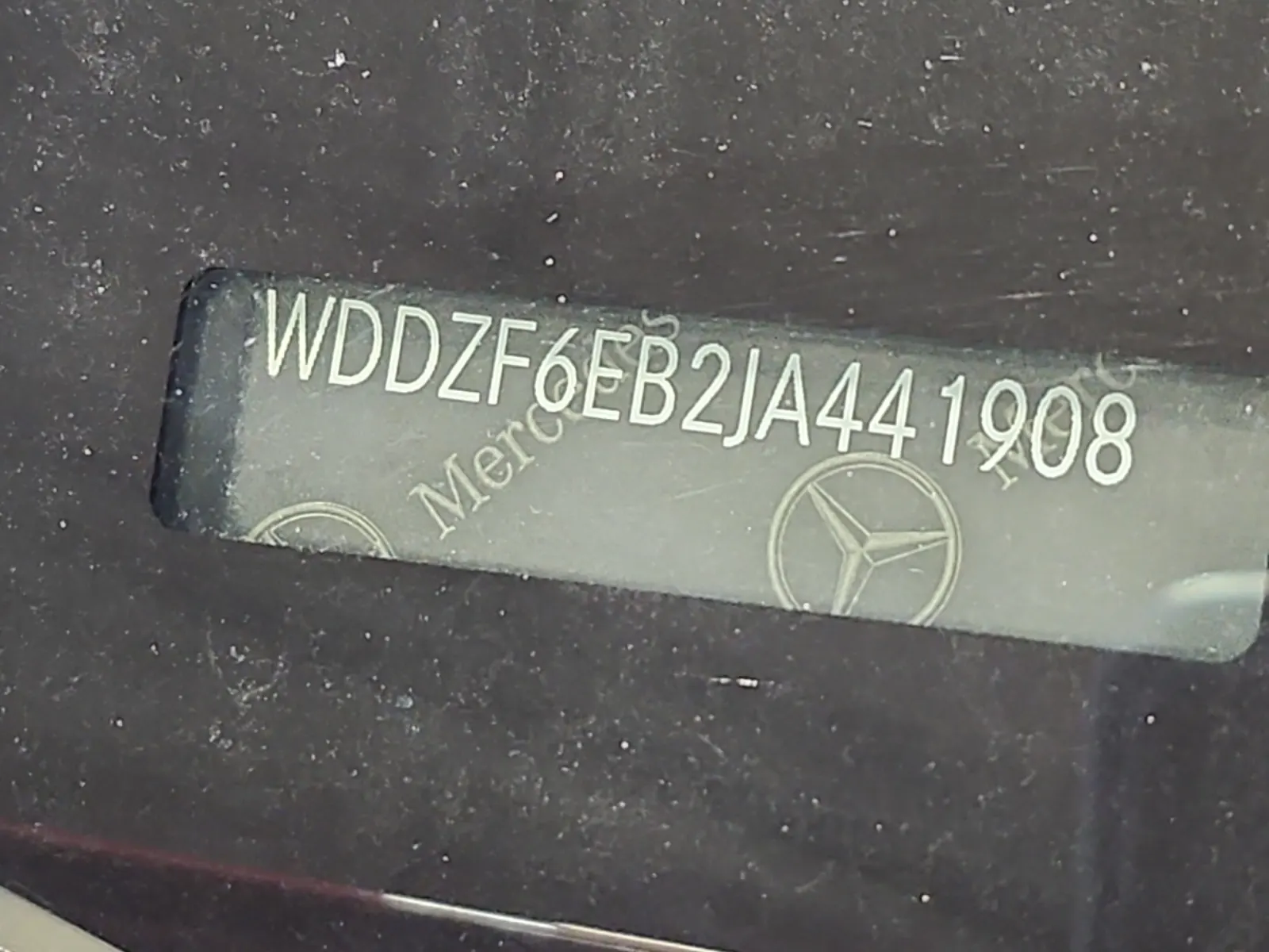 Dash VIN Plate Photo