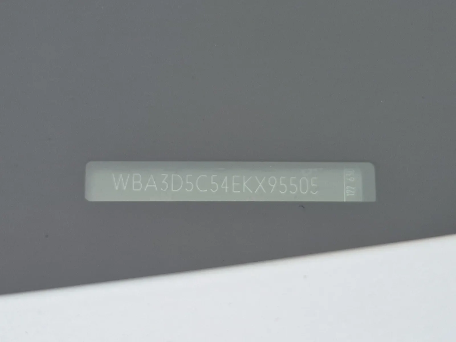 Dash VIN Plate Photo
