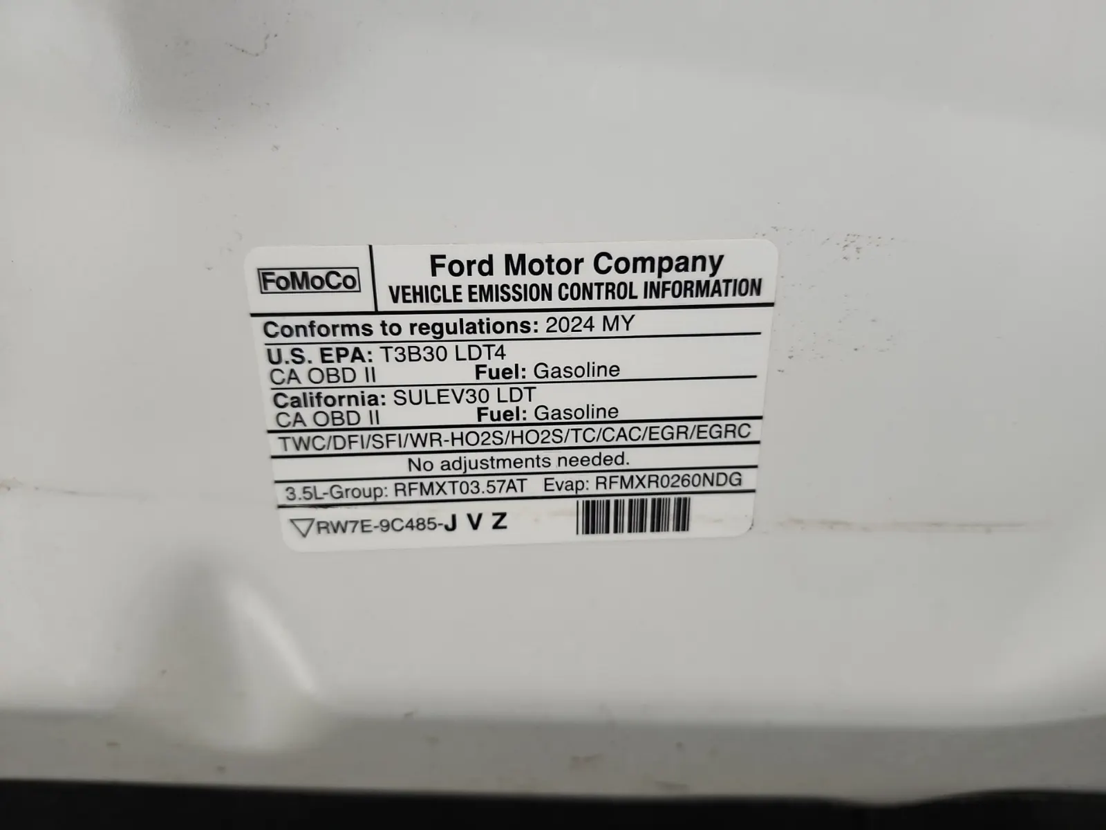 Emission Sticker Photo