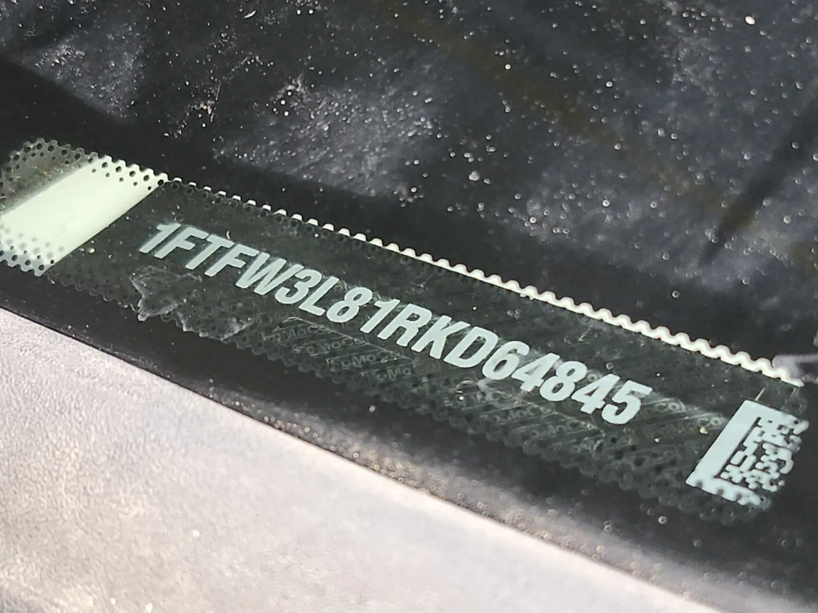 Dash VIN Plate Photo