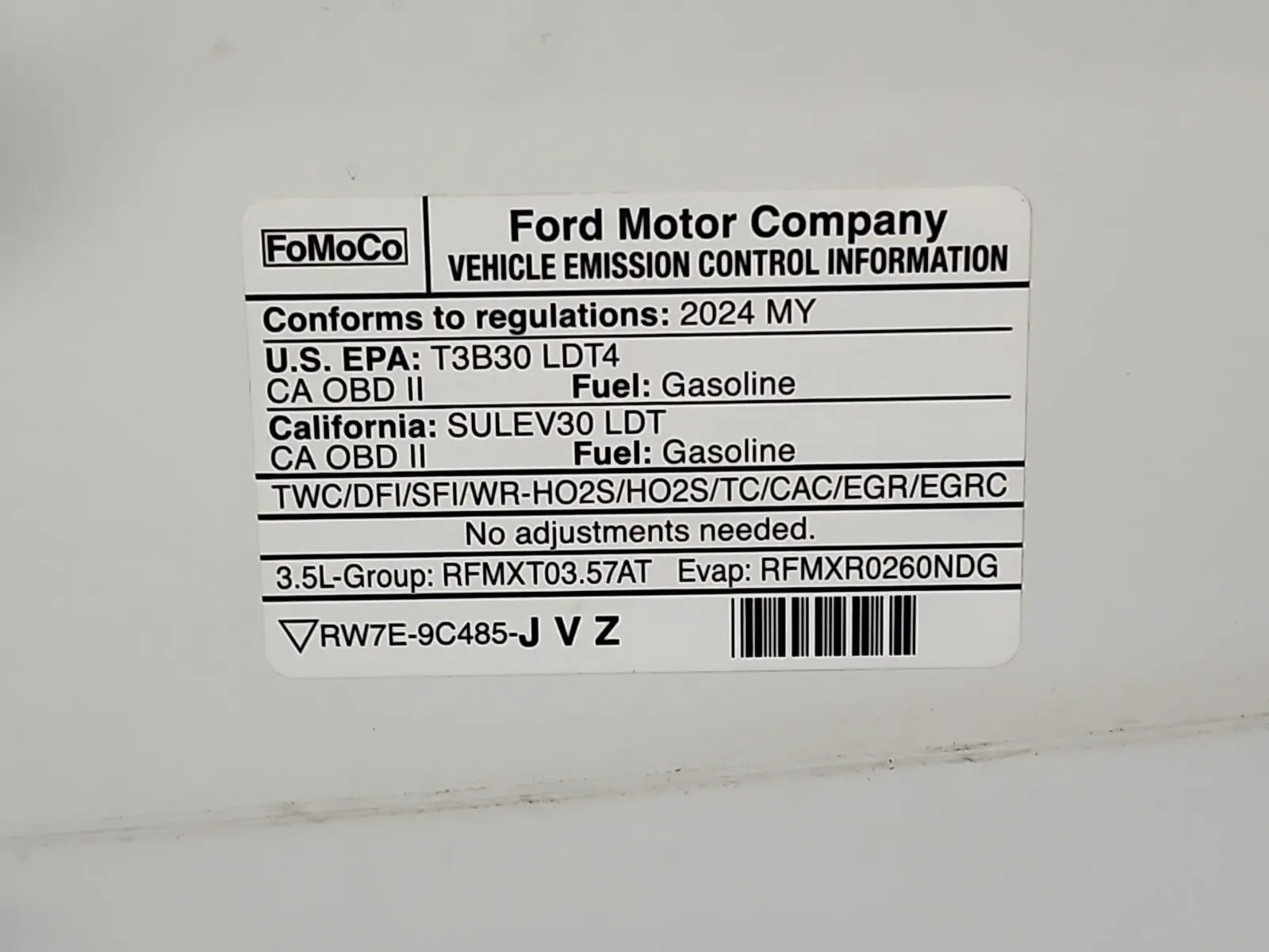 Emission Sticker Photo