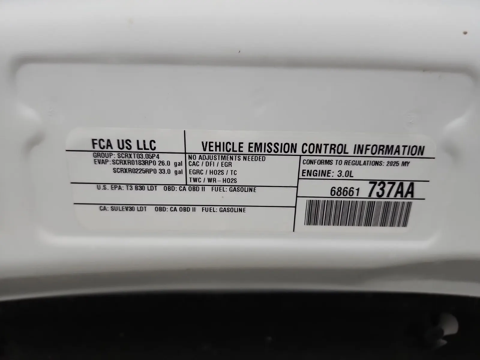 Emission Sticker Photo