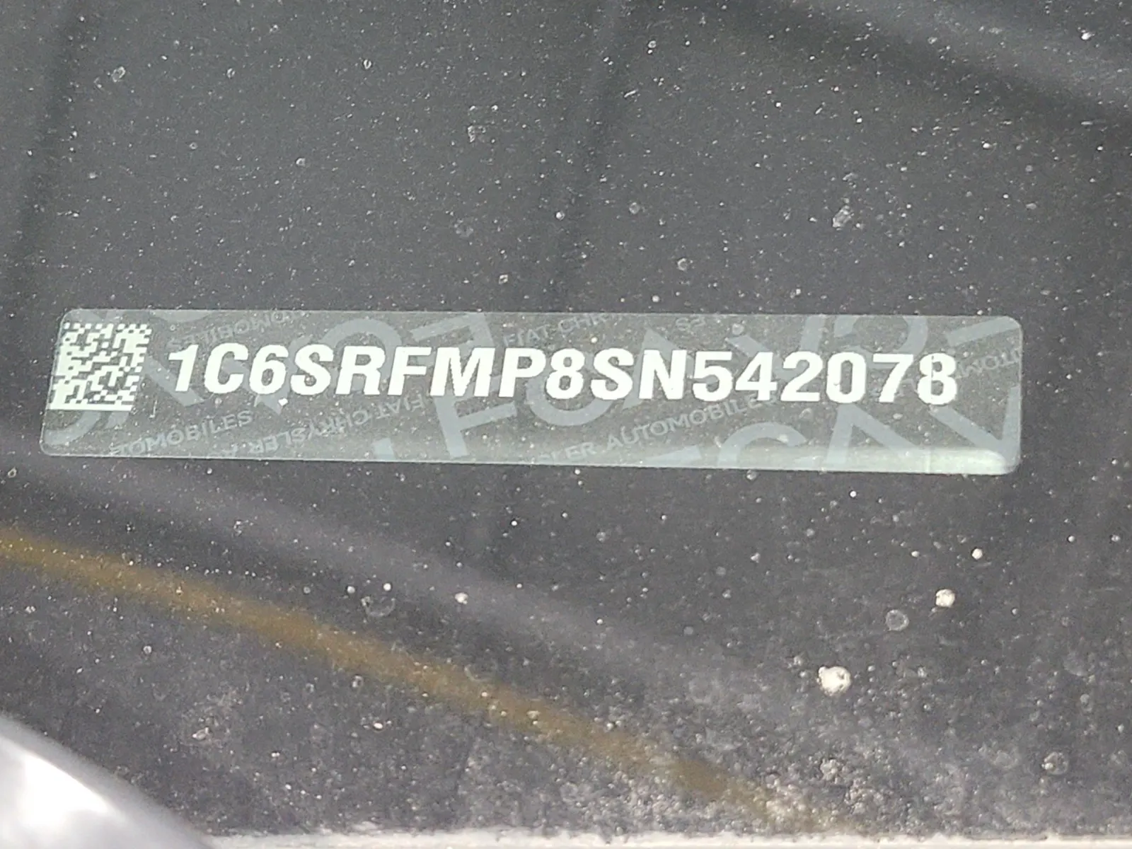 Dash VIN Plate Photo