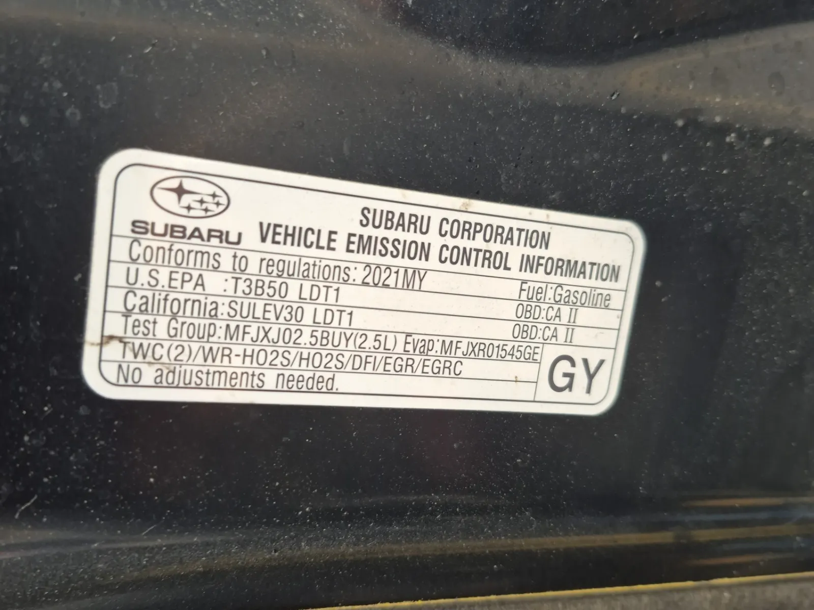 Emission Sticker Photo