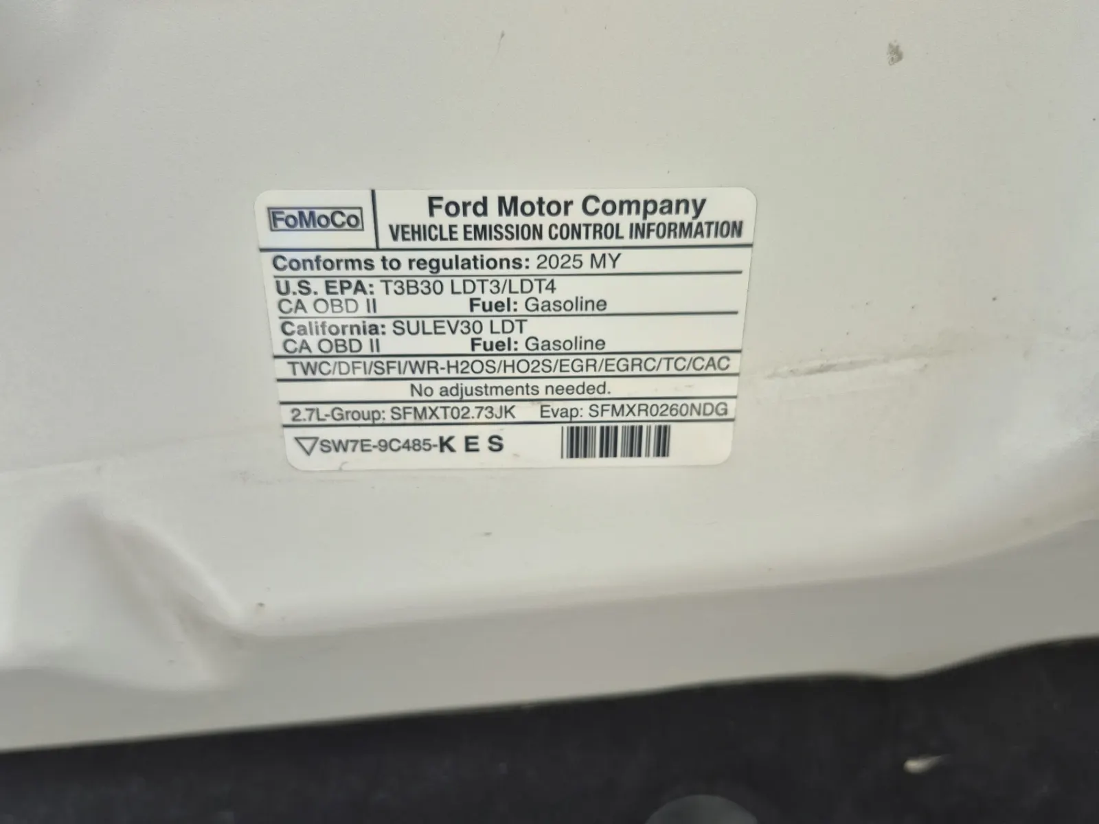 Emission Sticker Photo