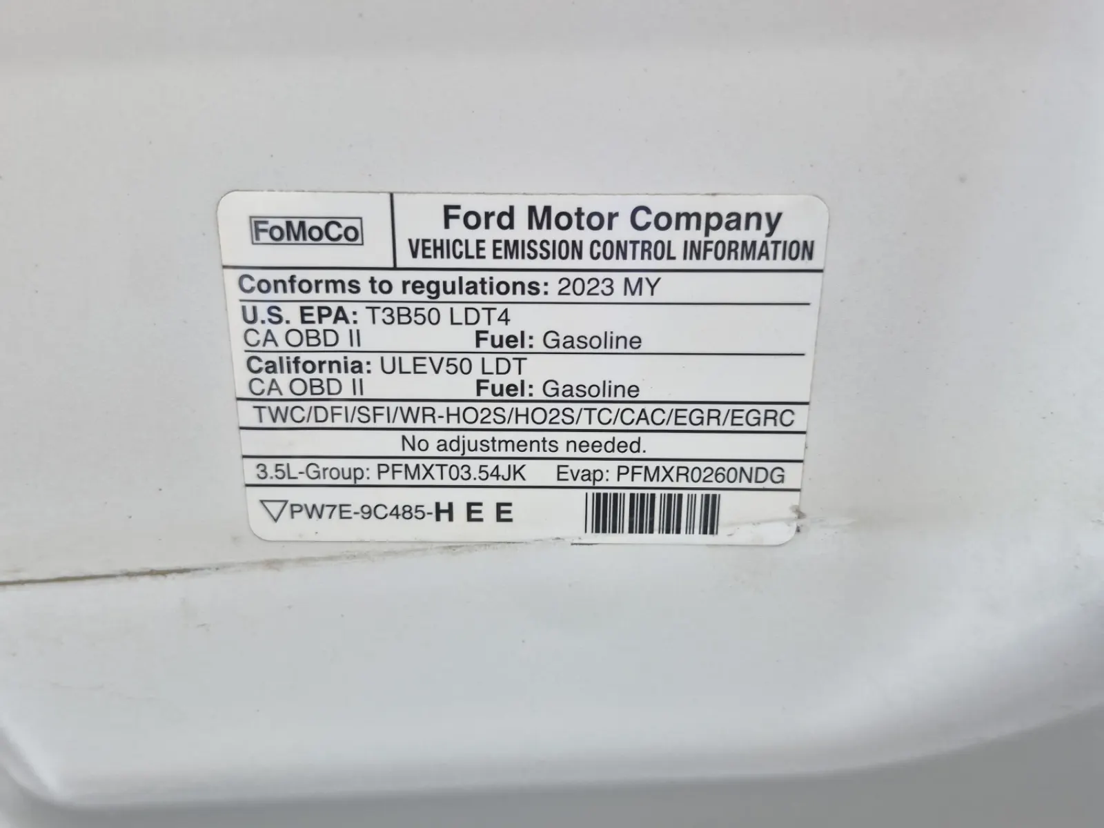 Emission Sticker Photo