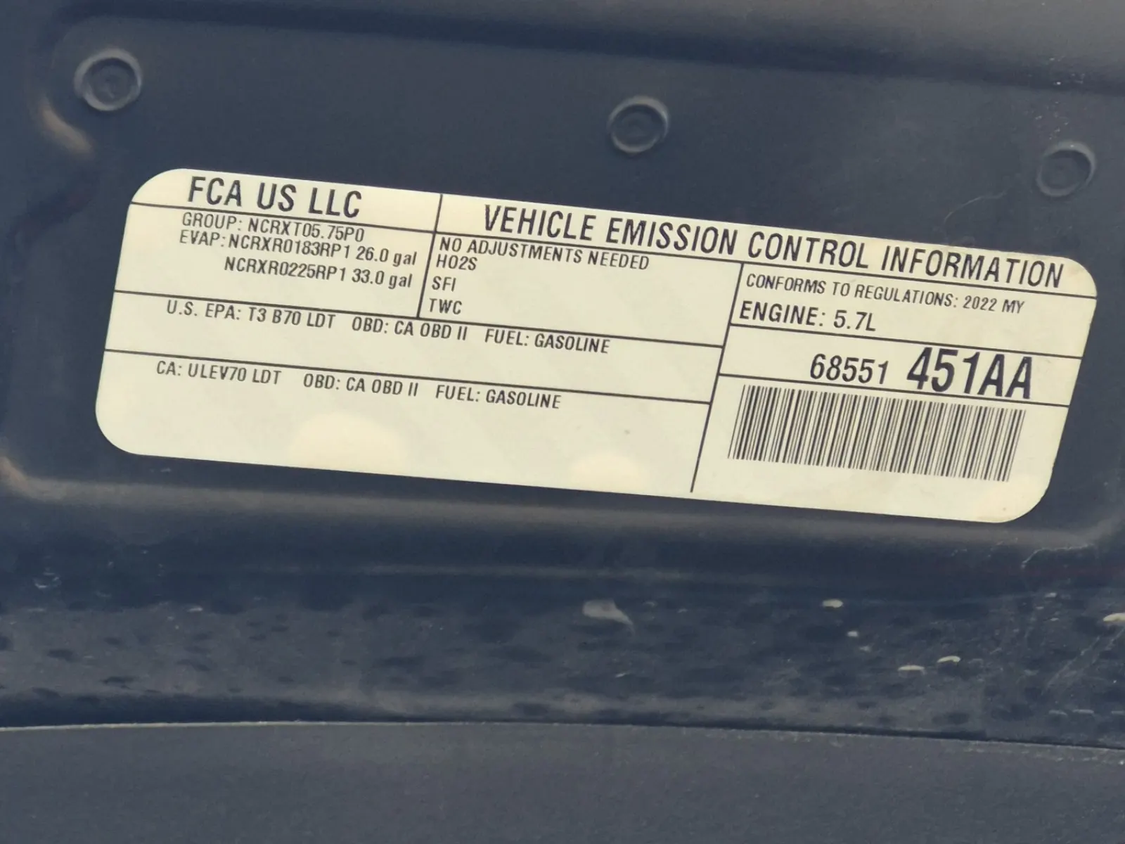 Emission Sticker Photo