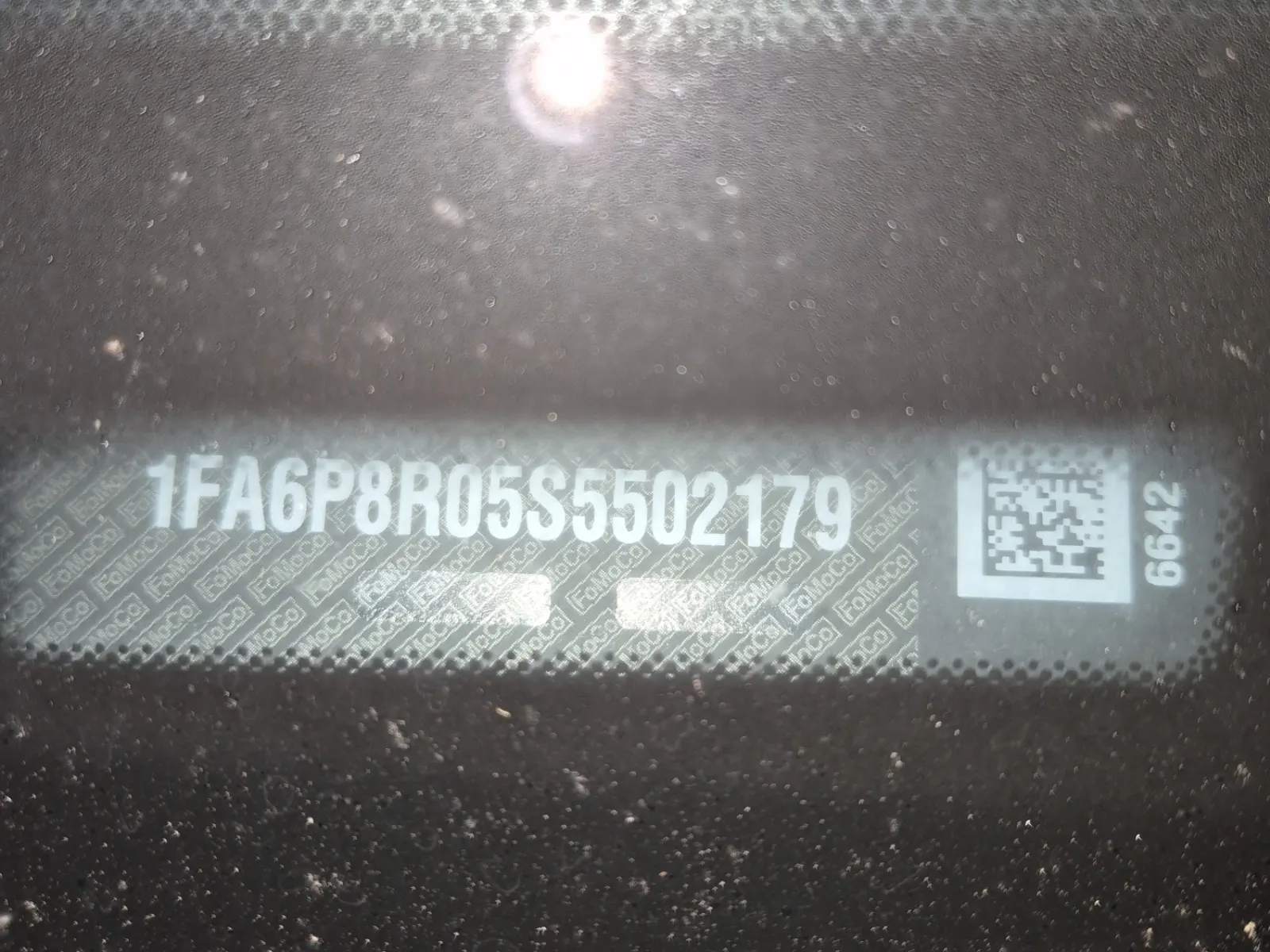 Dash VIN Plate Photo