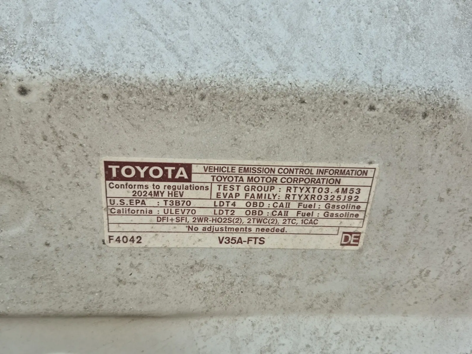Emission Sticker Photo