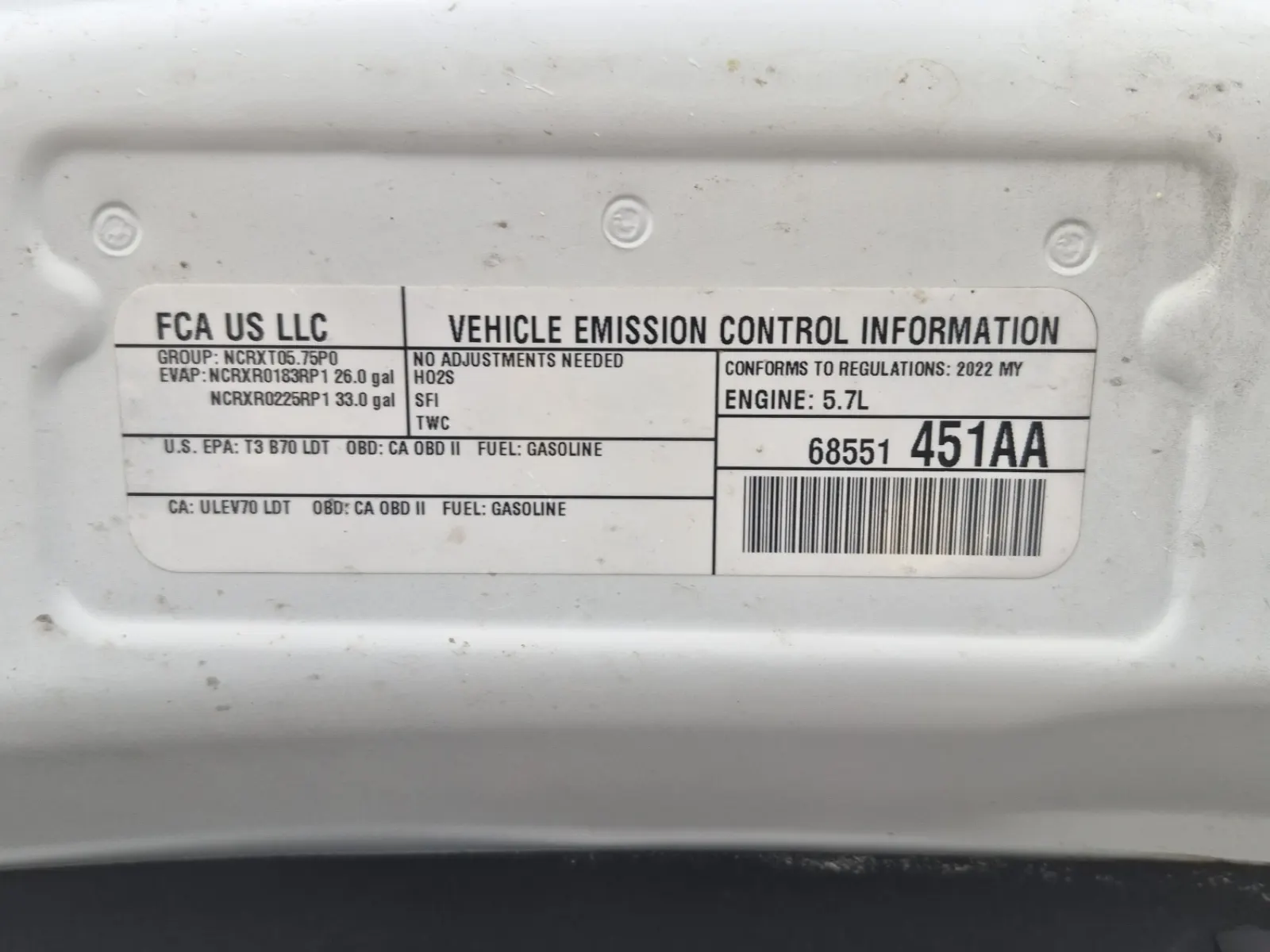 Emission Sticker Photo